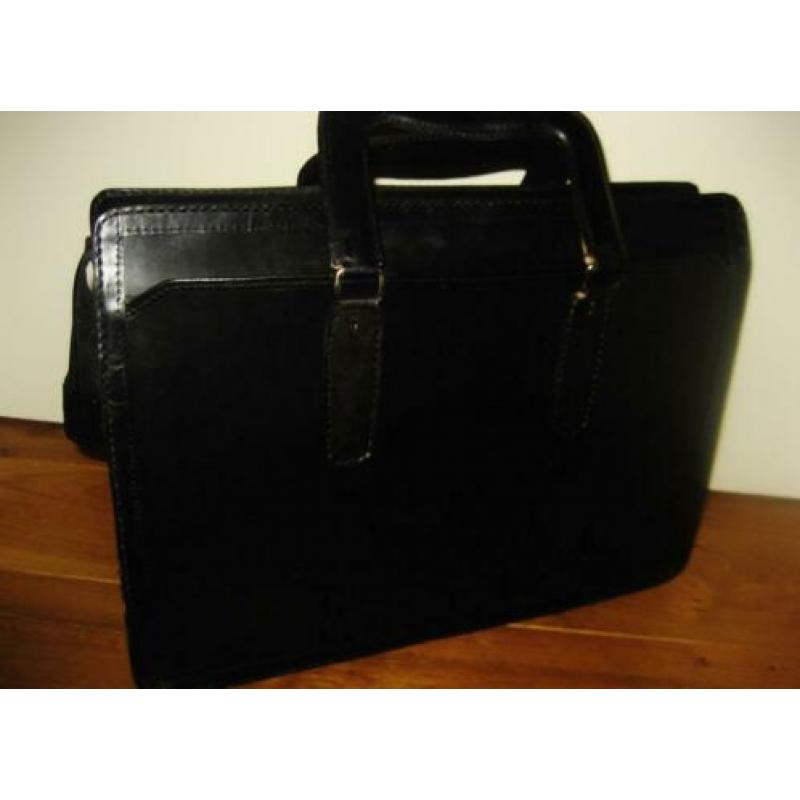 A4 Lederen TAS Dames/Heren met extra binnenvak 41x31x10 cm