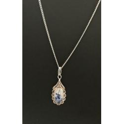 Zilveren ketting met DELFTS BLAUWE hanger nr 2
