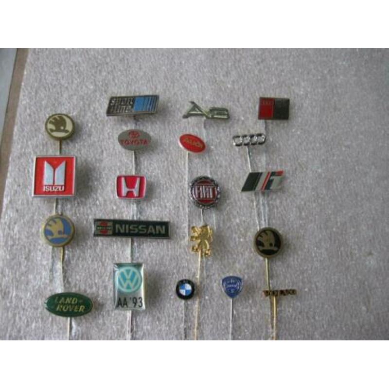20 Mooie auto speldjes.o.a.FIAT,HONDA,AUDI,VW,SKODA,VOLVO