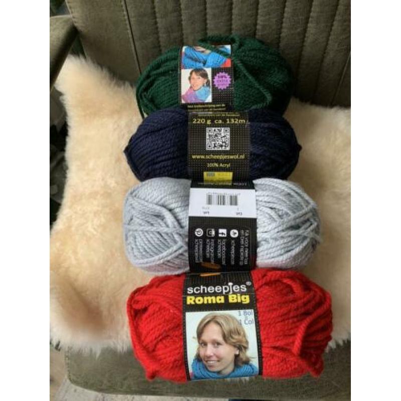 Scheepjes Roma Big wol 12 kleuren 220 gr per bol