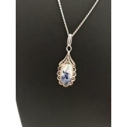 Zilveren ketting met DELFTS BLAUWE hanger nr 2