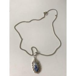 Zilveren ketting met DELFTS BLAUWE hanger nr 2