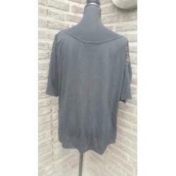 Zwarte open schouder spagetti top maat 5xl