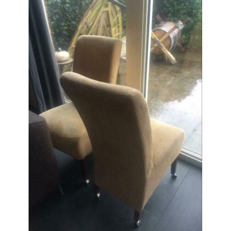 6 beige eetkamerstoelen , heerlijke zit!!