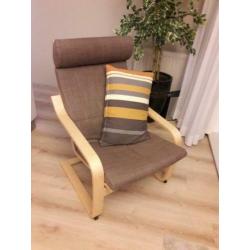 Ikea Poang stoel + luxe kussen taupe, nieuw 180€nu 95 €