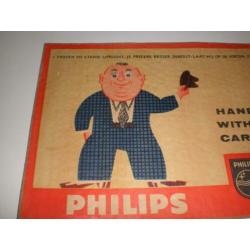 Leuke oude Philips reclame, zijkant van een doos jaren 50