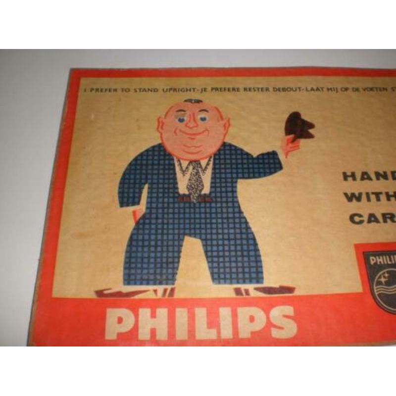 Leuke oude Philips reclame, zijkant van een doos jaren 50