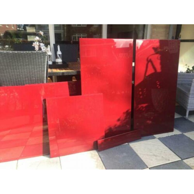 Keukendeuren(6)ladefront(1)mdf robijnrood hoogglans next 125