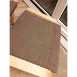 Ikea Poang stoel + luxe kussen taupe, nieuw 180€nu 95 €