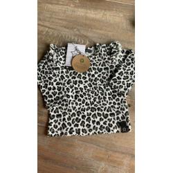 Your wishes Leopard camo ruffle schouder top nieuw 74/80