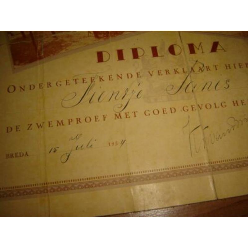 Breda Zwemdiploma Boeimeer en het Ei 1934