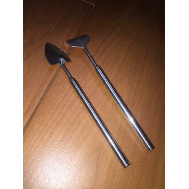 Terrarium gereedschap tools miniatuur Esschert hark schep