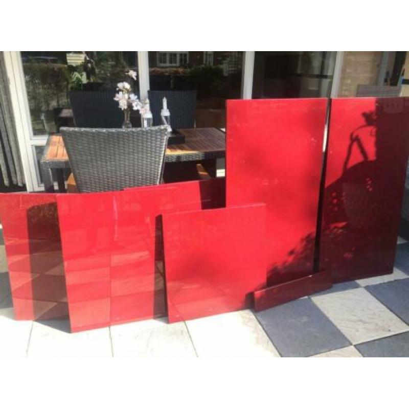 Keukendeuren(6)ladefront(1)mdf robijnrood hoogglans next 125