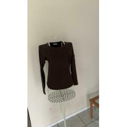 Donkerbruine Yessica t-shirts maat L