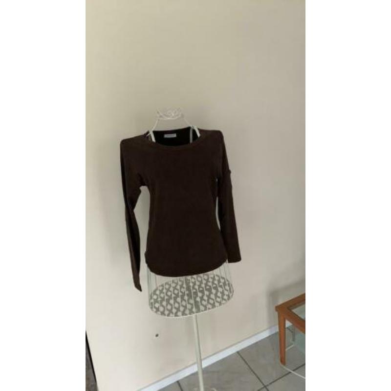 Donkerbruine Yessica t-shirts maat L