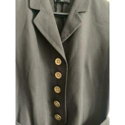 Louis Feraud vintage grijs blazer goud knoopjes 38 zomer set