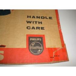 Leuke oude Philips reclame, zijkant van een doos jaren 50