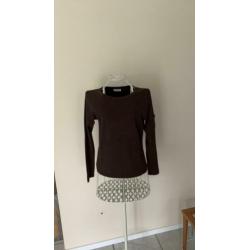 Donkerbruine Yessica t-shirts maat L