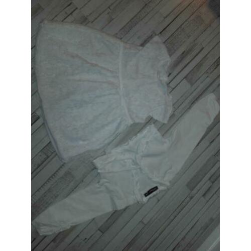 Witte jurkje met bolero maat 74/80