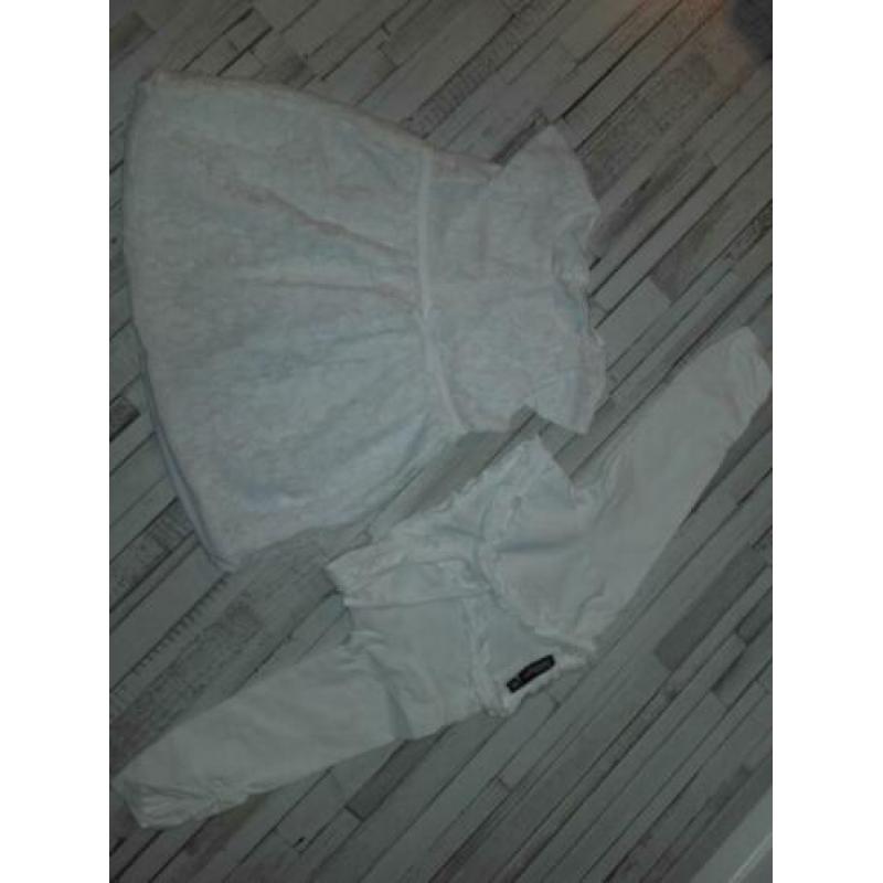Witte jurkje met bolero maat 74/80