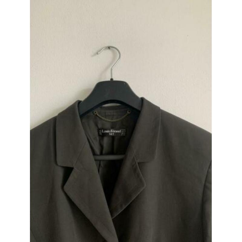 Louis Feraud vintage grijs blazer goud knoopjes 38 zomer set