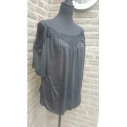 Zwarte open schouder spagetti top maat 5xl