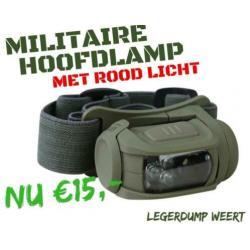 Militaire Hoofdlamp met rood licht