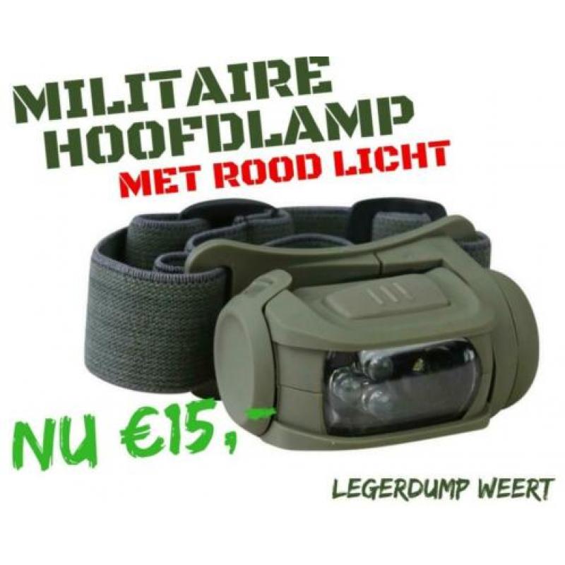 Militaire Hoofdlamp met rood licht