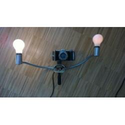Vintage combinatie cameralamp & fototoestel Rolfix II
