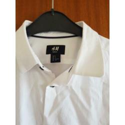 H&M overhemd wit slim fit S