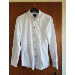H&M overhemd wit slim fit S