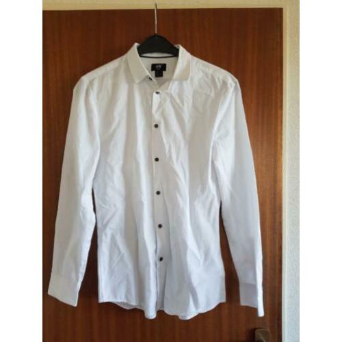 H&M overhemd wit slim fit S