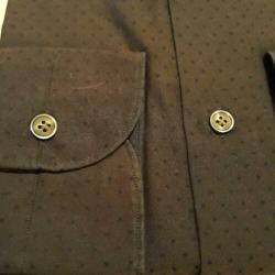 British indigo overhemd donkerbruin met stip mt. 40 nieuw