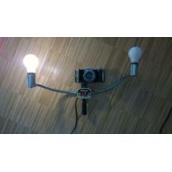 Vintage combinatie cameralamp & fototoestel Rolfix II