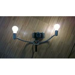 Vintage combinatie cameralamp & fototoestel Rolfix II