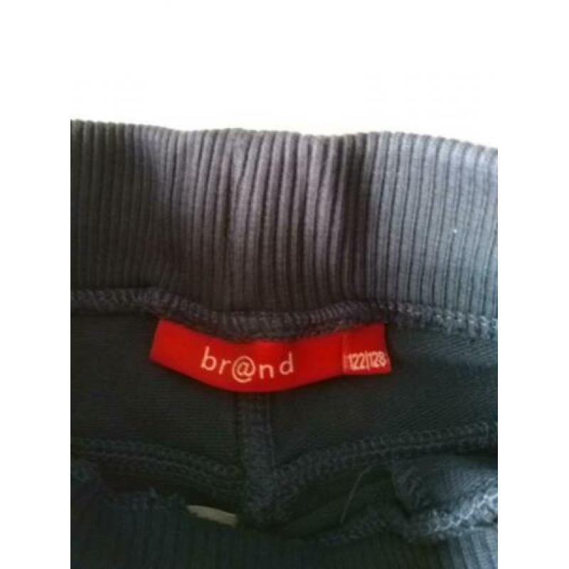 Br@nd set fitted pants blauw en gestreept shirt maat 122/128