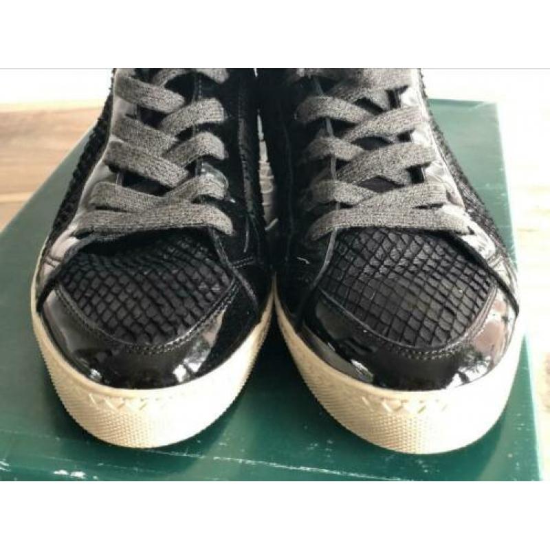 Sneaker/ gympen Paul Green zwart leder