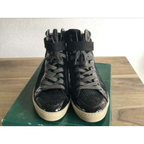 Sneaker/ gympen Paul Green zwart leder