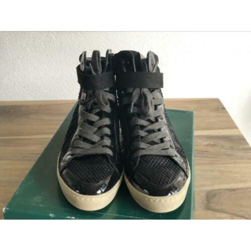 Sneaker/ gympen Paul Green zwart leder