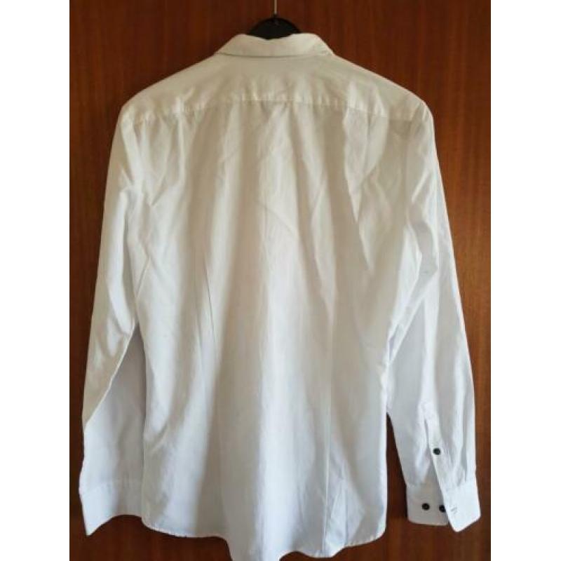 H&M overhemd wit slim fit S