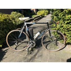 Vintage Decathlon néo pro racefiets zwart, wit, blauw retro