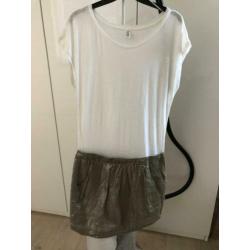 Jurkje Esprit wit shirt met metallic rokje M/ 38 ZGAN