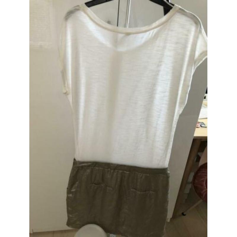 Jurkje Esprit wit shirt met metallic rokje M/ 38 ZGAN
