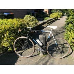 Vintage Decathlon néo pro racefiets zwart, wit, blauw retro