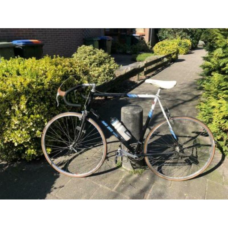Vintage Decathlon néo pro racefiets zwart, wit, blauw retro