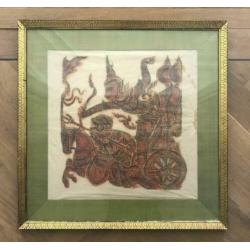 Vintage batik in originele lijst