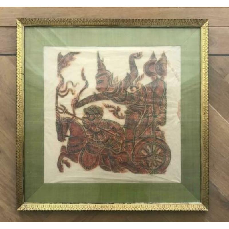 Vintage batik in originele lijst