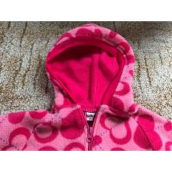 Fleece vest roze met hartjes maat 92/98