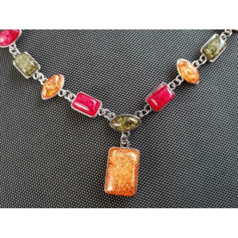 k. opruiming: 3-delige sieraden set gekleurde 'BARNSTEEN' (2