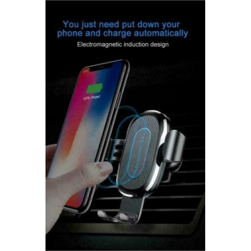 Snelle Draadloze Oplader voor iPhone en Samsung zwart grijs